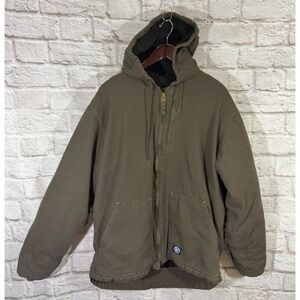 Polar King Mens LT Canvas Hooded Jacket Outdoor Work Fleece Lining Utility Barn